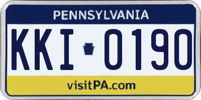 PA license plate KKI0190