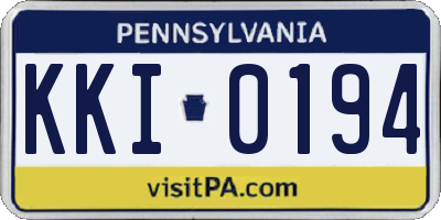 PA license plate KKI0194
