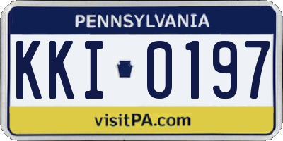 PA license plate KKI0197
