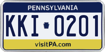 PA license plate KKI0201
