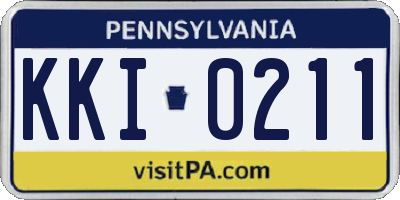 PA license plate KKI0211