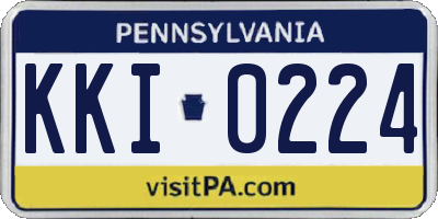 PA license plate KKI0224