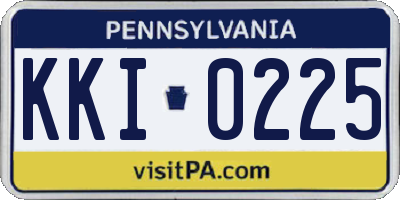 PA license plate KKI0225