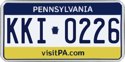 PA license plate KKI0226