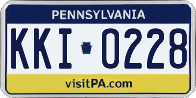 PA license plate KKI0228