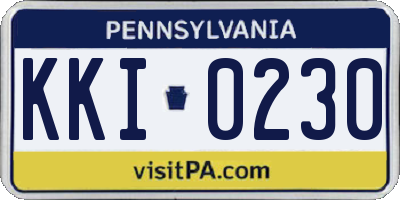 PA license plate KKI0230