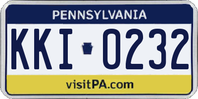 PA license plate KKI0232