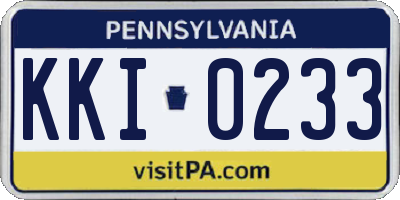 PA license plate KKI0233