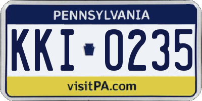 PA license plate KKI0235