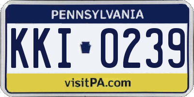 PA license plate KKI0239