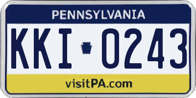 PA license plate KKI0243