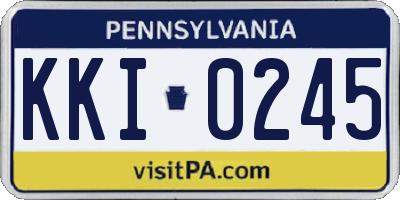 PA license plate KKI0245