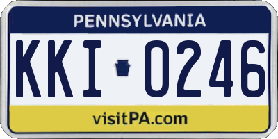 PA license plate KKI0246