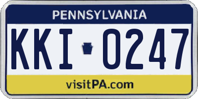 PA license plate KKI0247