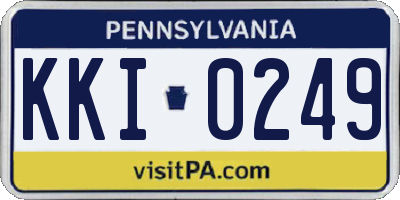 PA license plate KKI0249