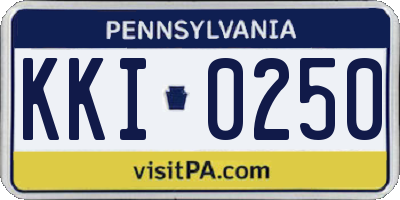 PA license plate KKI0250