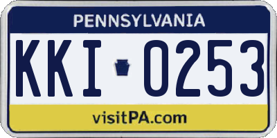 PA license plate KKI0253