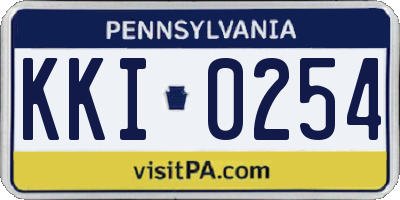 PA license plate KKI0254
