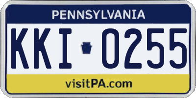 PA license plate KKI0255