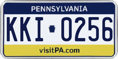 PA license plate KKI0256