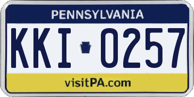 PA license plate KKI0257