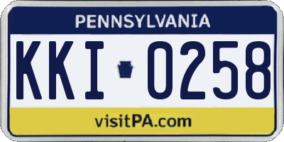 PA license plate KKI0258