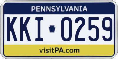 PA license plate KKI0259