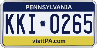 PA license plate KKI0265