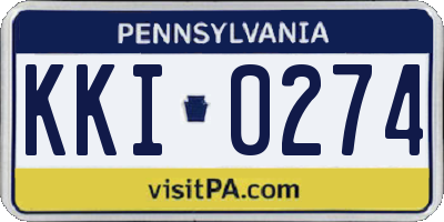 PA license plate KKI0274