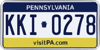PA license plate KKI0278
