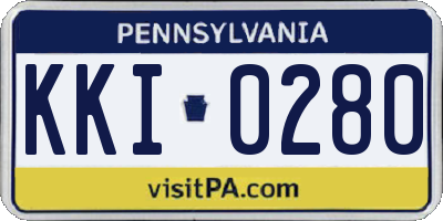 PA license plate KKI0280