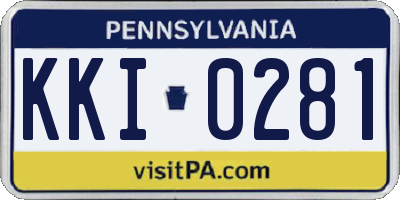 PA license plate KKI0281