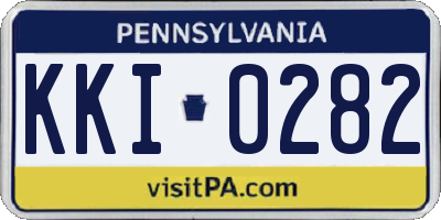 PA license plate KKI0282