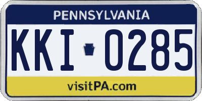 PA license plate KKI0285