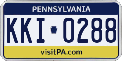 PA license plate KKI0288