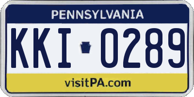 PA license plate KKI0289