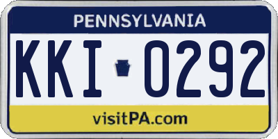 PA license plate KKI0292