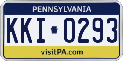 PA license plate KKI0293