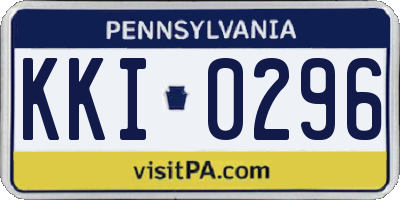 PA license plate KKI0296