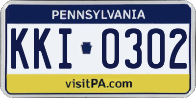 PA license plate KKI0302