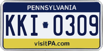 PA license plate KKI0309
