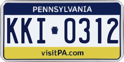 PA license plate KKI0312