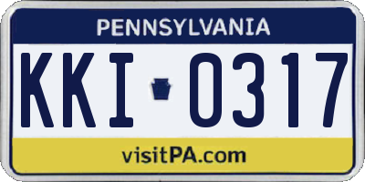 PA license plate KKI0317