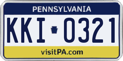 PA license plate KKI0321