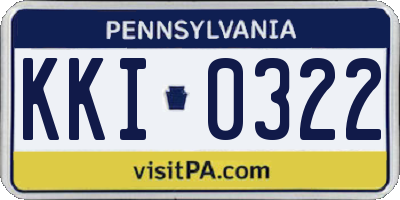 PA license plate KKI0322