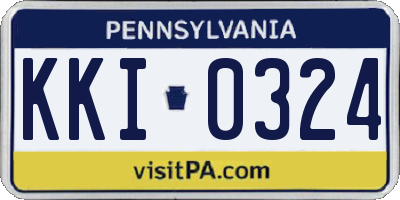 PA license plate KKI0324