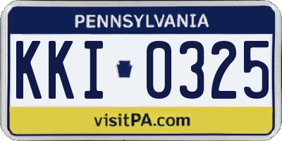 PA license plate KKI0325
