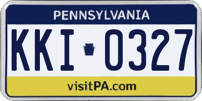 PA license plate KKI0327