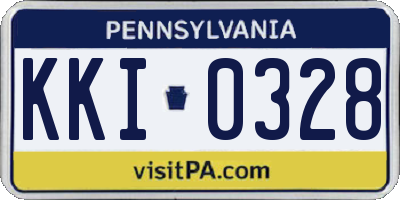 PA license plate KKI0328