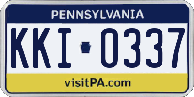 PA license plate KKI0337